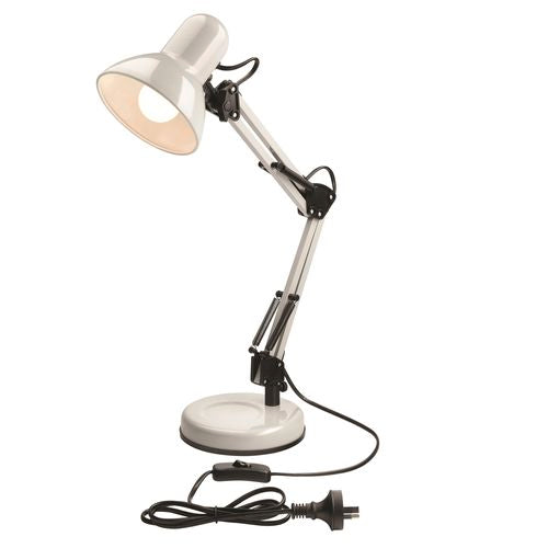 Brilliant XL Grey Flexi Lloyd Desk Lamp/ Cord and Plug with Inline Switch