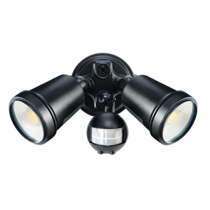 Brilliant 2x11W LED Black Raptor II Twin Security Flood Light With Sensor