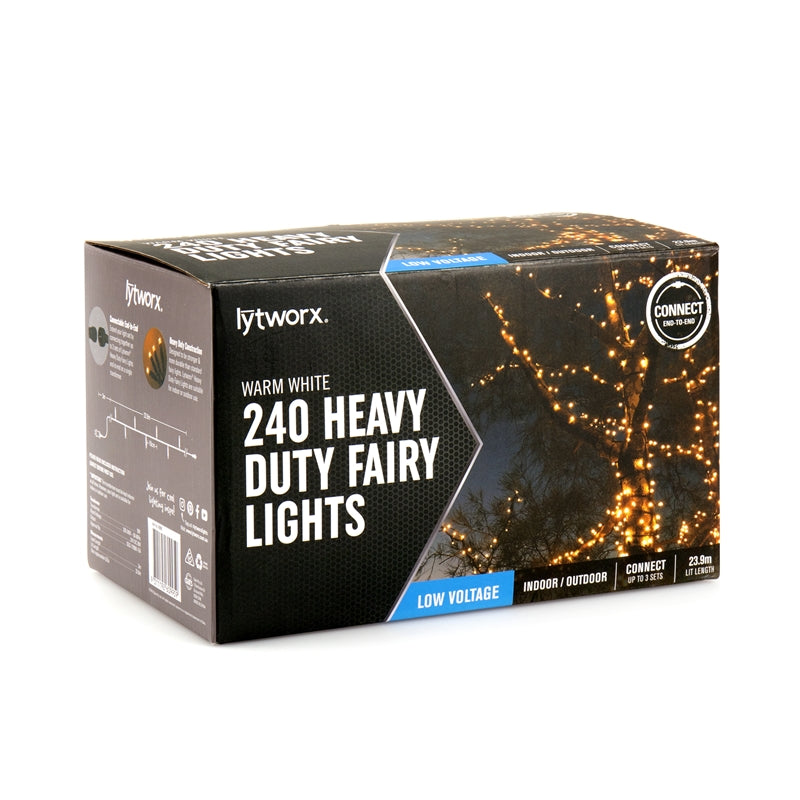 Lytworx 240 LED Warm White Heavy Duty Fairy Lights