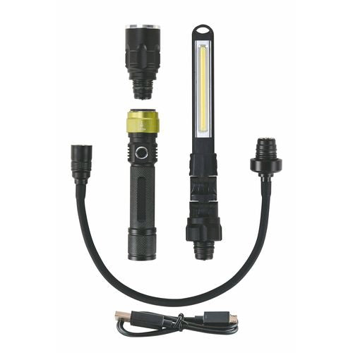 Taller 3-In-1 Rechargeable LED Torch / Waterproof with Batteries - TheITmart