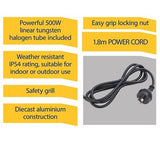 Arlec 500W Portable Halogen Worklight/Weather & Shock Resistant