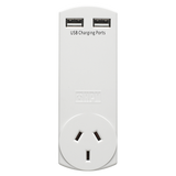 HPM Adaptor with USB Charger 4.2A - White D2USB / White