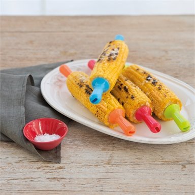 BBQ Buddy Corn Cob Holders- Set of 4 / Assorted Colours - TheITmart