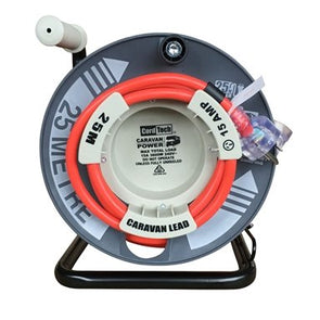 CordTech 25m Caravan Reel-Grey/Red