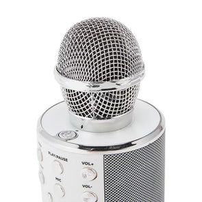 Bluetooth Karaoke Microphone with Speaker - Silver