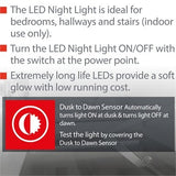 Arlec LED Dusk To Dawn Night Light / White