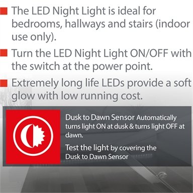 Arlec LED Dusk To Dawn Night Light / White