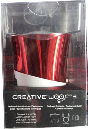 Creative Woof Tm 3 Puissant Haut -Parleur Bluetooth AVEC Lecteur mp3/ Red
