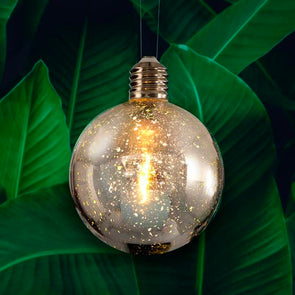 Lytworx 15cm Battery Operated Silver Look LED Filament Hanging Bulb