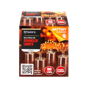 Lytworx Warm White Battery Operated Sparkler Lights - 4 Pack
