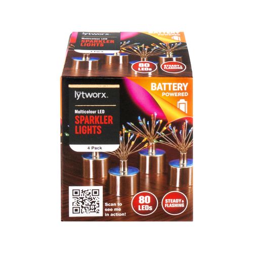 Lytworx Multicolour Battery Operated Sparkler Lights - 4 pack