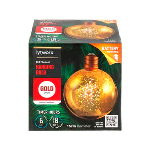 Lytworx 15cm Gold Look Battery Operated Hanging Bulb