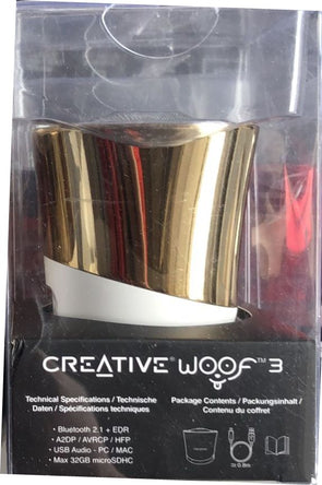 Creative Woof Tm 3 Puissant Haut -Parleur Bluetooth AVEC Lecteur mp3/  Gold