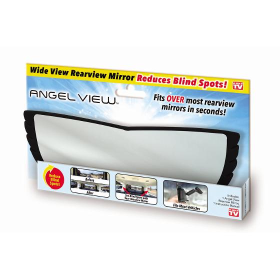 Angel View Wide View Mirror Attachment/Fits virtually Any Car or SUV