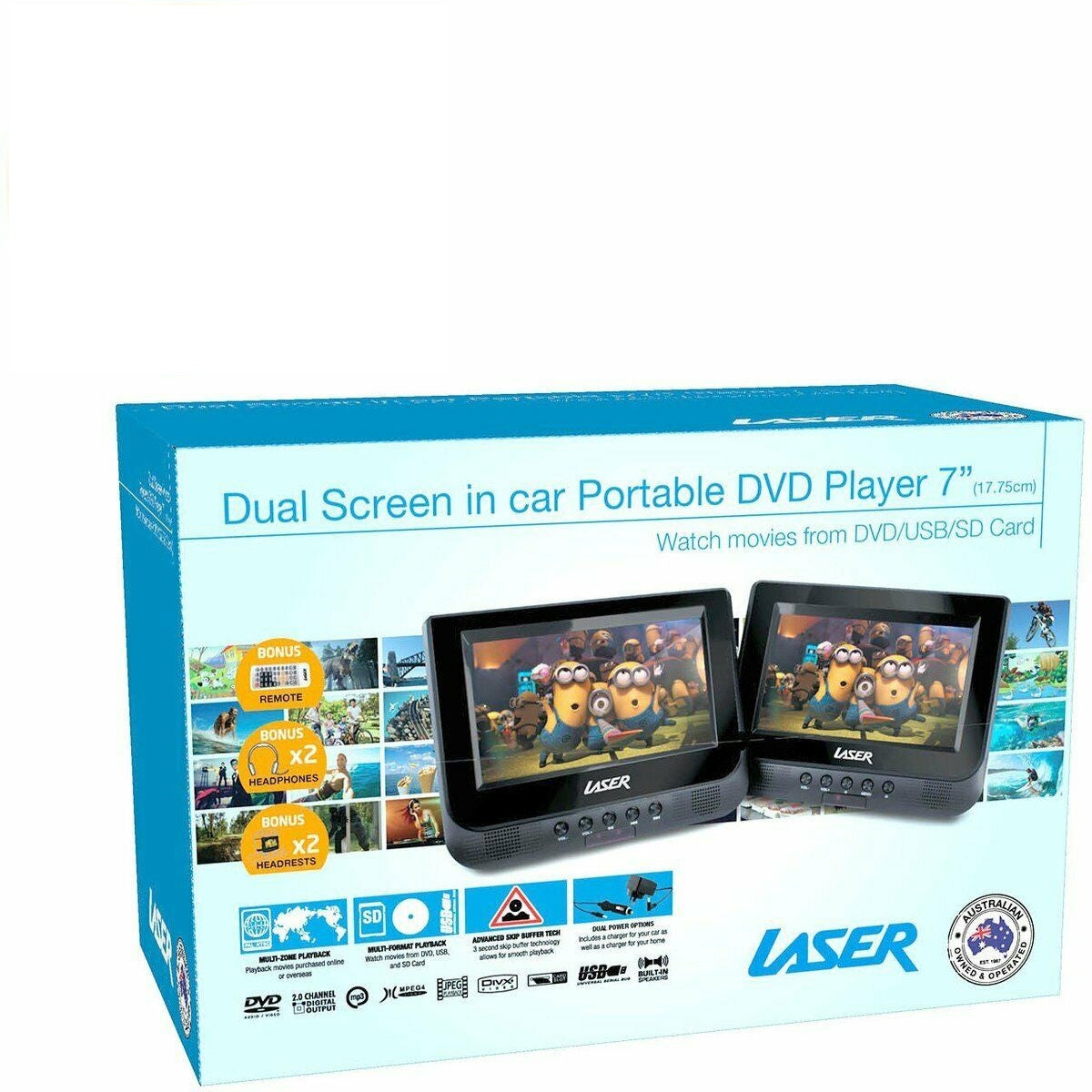 Laser 7" In-Car DVD Player / with Bonus inclusions*
