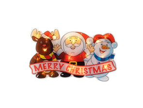 Arlec Battery Operated Indoor Merry Xmas Sign/20 Warm White LEDs Snowman/Santa & Deer