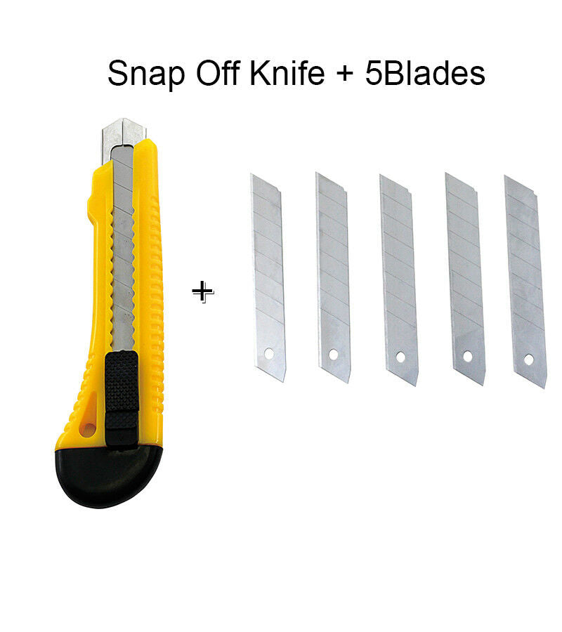 Craftright 18mm Snap Off Knife/8 cutting points/ 5 Spare Blades/Packing/Cutting