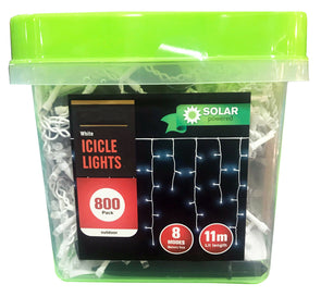 Lytworx 800 LED White Solar Icicle Lights 6 Functions