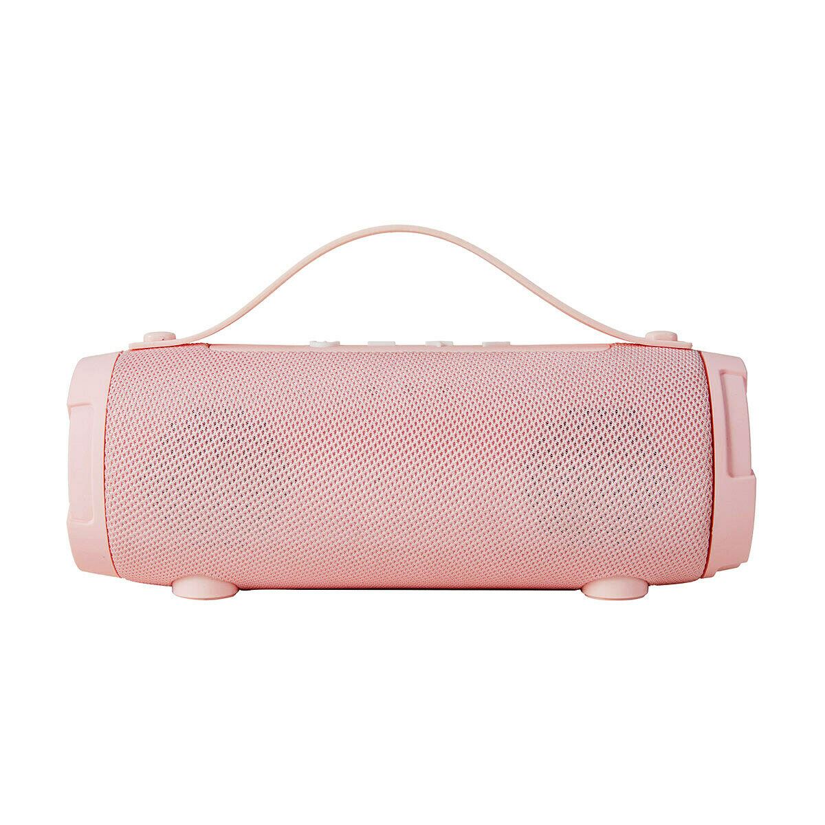 15W Splashproof Barrel Bluetooth Portable Speaker - Black / Red / Pink