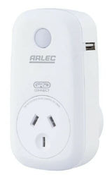 Arlec Grid Connect Smart Plug-In Socket With 2.1A USB Charger - White
